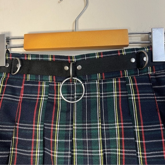 Current Mood Blue Pink Pleated Skater Mini Skirt - Picture 5 of 6